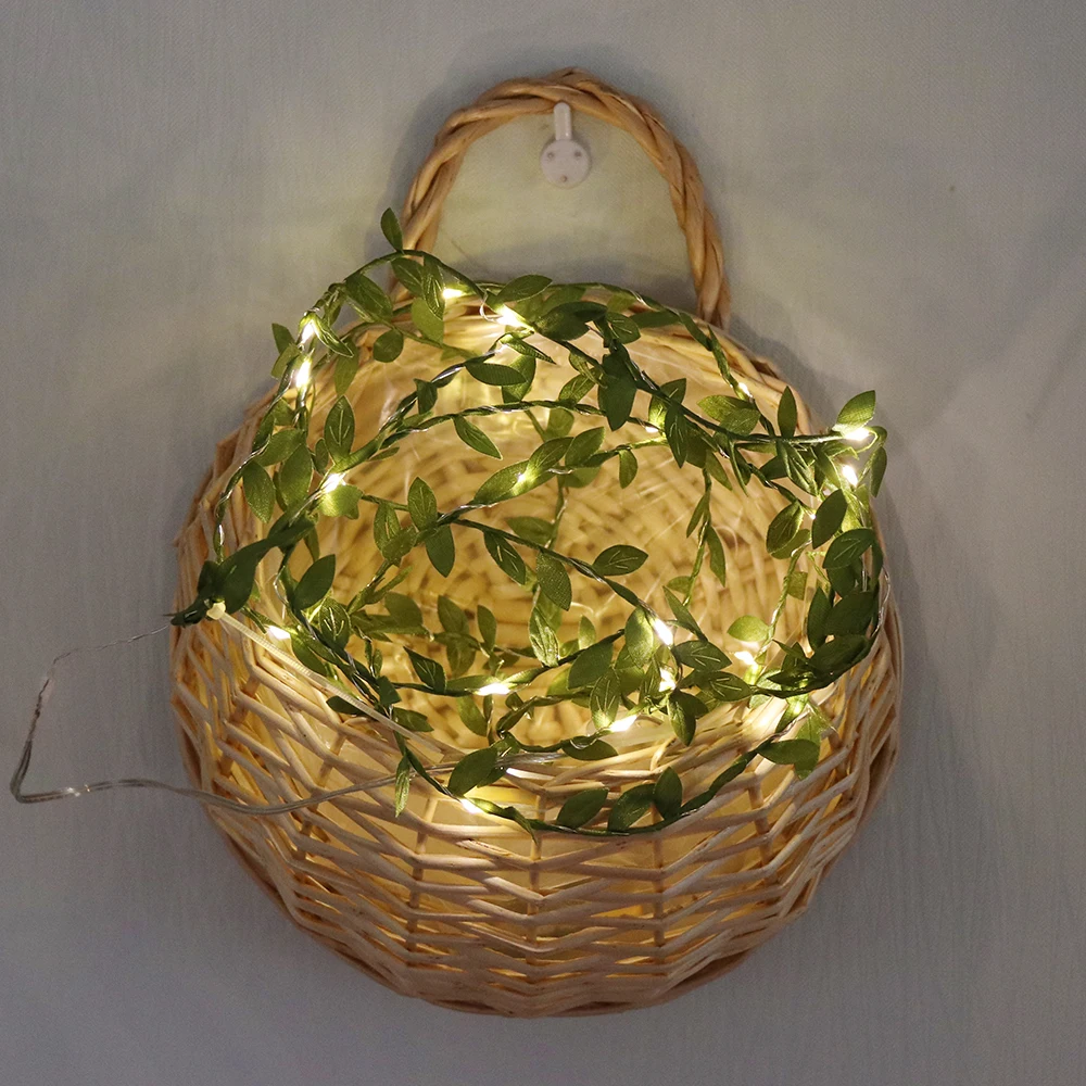 

2.2M Copper Wire LED String lights With Leaves Holiday lighting Fairy Garland For Christmas Tree Wedding Party Decoration
