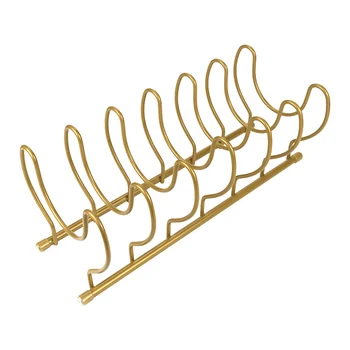 

Pots Pans Cutting Boards Lid Organizer Draining Cutlery 6 Slots Desktop For Plates Iron Home Kitchen Restaurant Cooling Racks