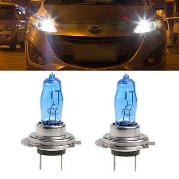 

2 Pcs H7 6000K Gas Halogen Headlight White Light Lamp Bulbs 100W Bright DC 12V
