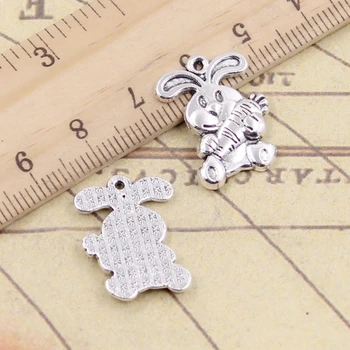 

10pcs Charms Rabbit Bunny Carrot Easter 21x15mm Tibetan Silver Color Pendants Antique Jewelry Making DIY Handmade Craft Pendant