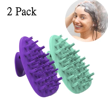 

2 Pcs Hair Scalp Massager Shampoo Brush Silicon Soft Comb for Men Women Kids Pet