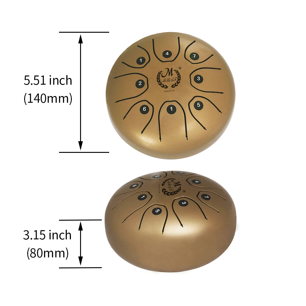 5,5 дюймов мини стальной язычок барабана Handpan Brahma барабаны с ручной кастрюли барабан молотки сумка для переноски музыкальный инструмент музыкальные аксессуары