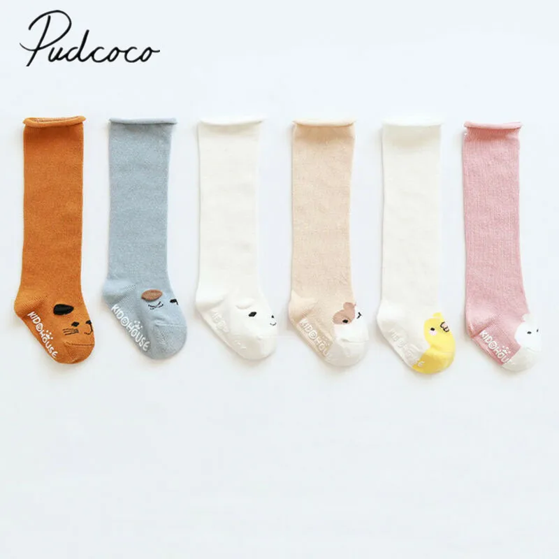 

2019 Baby Stuff Accessories Baby Cute Cotton Knee High Stockings Anti-Slip Long Leg Warmer Unisex Kids Cartoon Stockings 0-3T