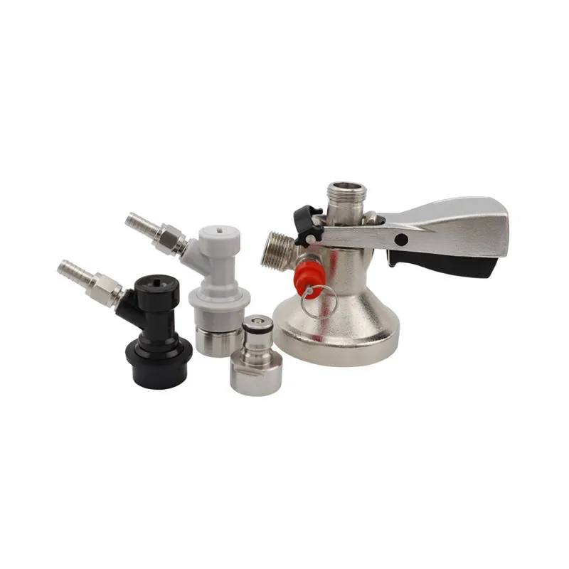 Home Brewing Beer Keg Tap Dispenser Beer Faucet System G Coupler+ Liquid&Gas Ball Lock Post Keg Coupler Kits
