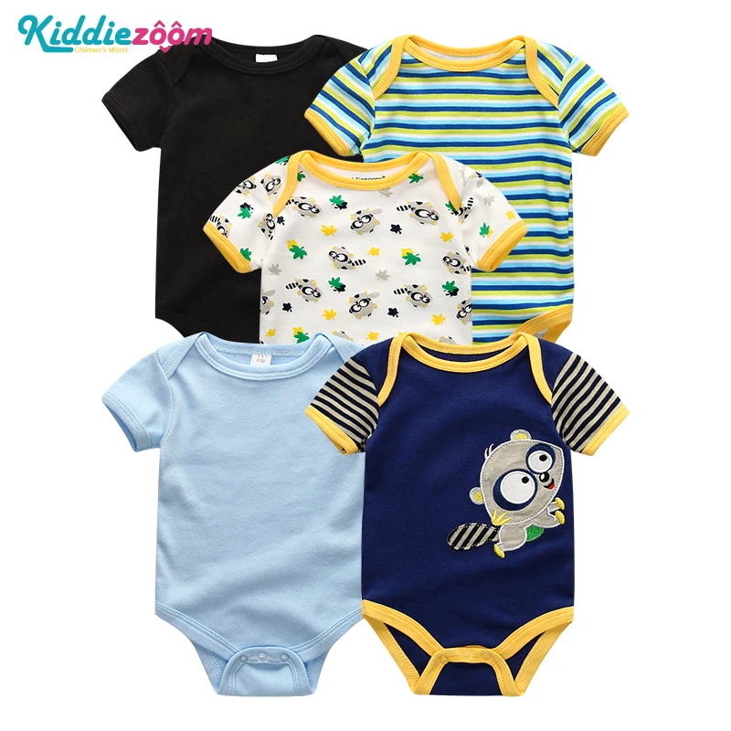 Baby bodysuits 5 шт./партия, Детский Комбинезон для мальчика/девочки, комбинезон из хлопка, одежда с короткими рукавами для младенцев, детский комбинезон, Roupas De Be - Цвет: Baby bodysuits