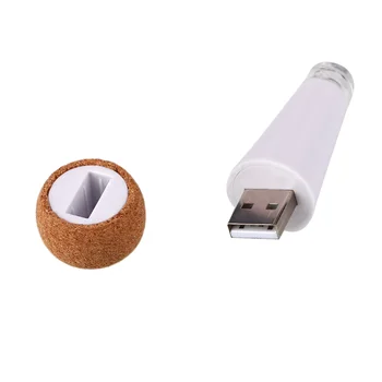 

Rechargeable USB Round Cork Stop Bottle Stopper Wine LED White Light Event