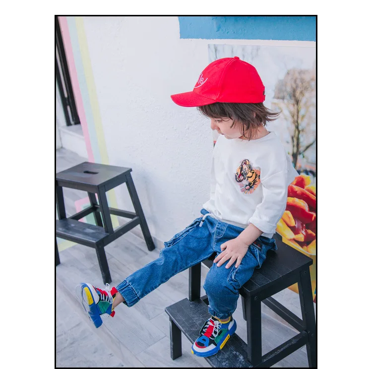 BOY'S Denim Trousers Spring And Autumn New Style Children Casual Versatile Cowboy Pants Treasure Autumn Treasure KID'S Trou