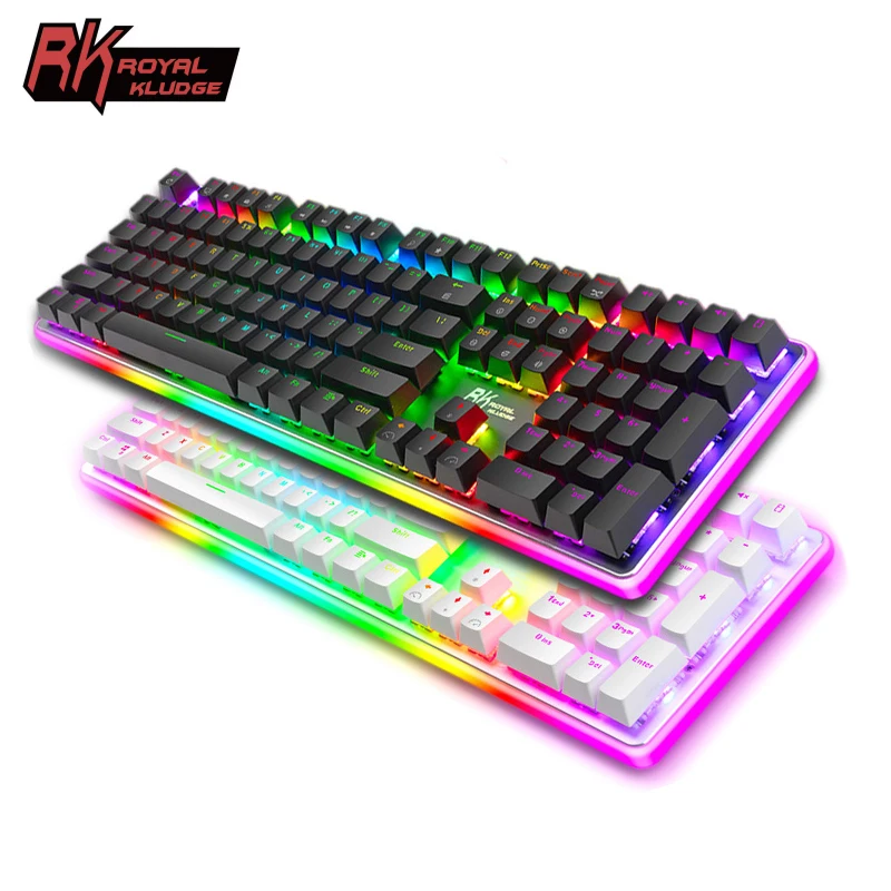 Royal Kludge-rgb Backlight Wired Teclado Mecânico Anti-ghosting Grande Led Sorrounding Side Lamp Rk918 108 Chaves - Imagem 5