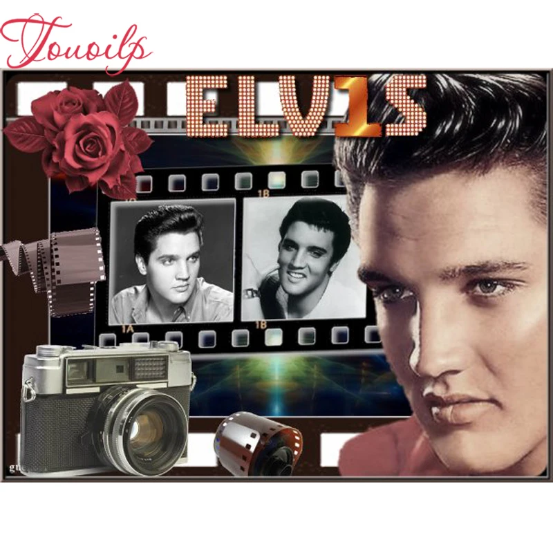 Алмазная живопись TOUOILP Elvis вышивка крестиком полноразмерная и круглая mazayka