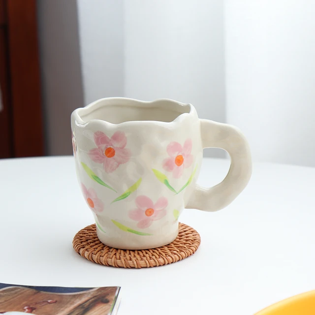 LEADO Daisy Aesthetic Cup, Floral Iced Coffee Cup