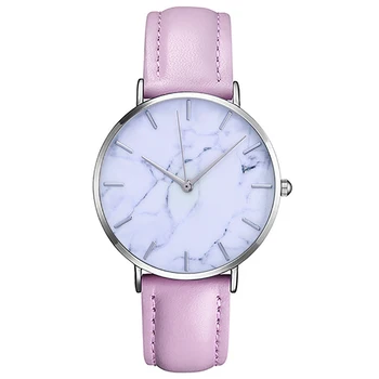 

Marble Leather Round Dial Simple Quartz Casual Clock Watch Wrist Watch