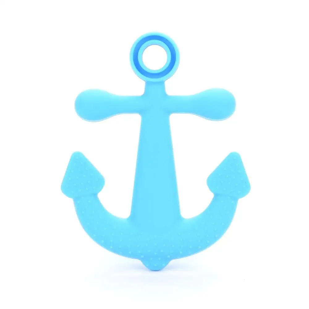 Anchor LOFCA, детский прорезыватель, силиконовые бусины, без бисфенола, Пищевая силиконовая подвеска, детское изделие, ожерелье для кормления, соска, цепочка, прорезыватель, игрушка - Цвет: Anchor