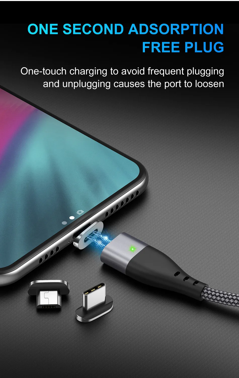 Магнитный кабель для быстрой зарядки USLION 3A Micro usb type C для iPhone 11 Pro XS Max XR X samsung S10, магнитный шнур для зарядки и передачи данных