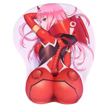 Querida no franxx zero dois 3d mouse pad com suave descanso de pulso