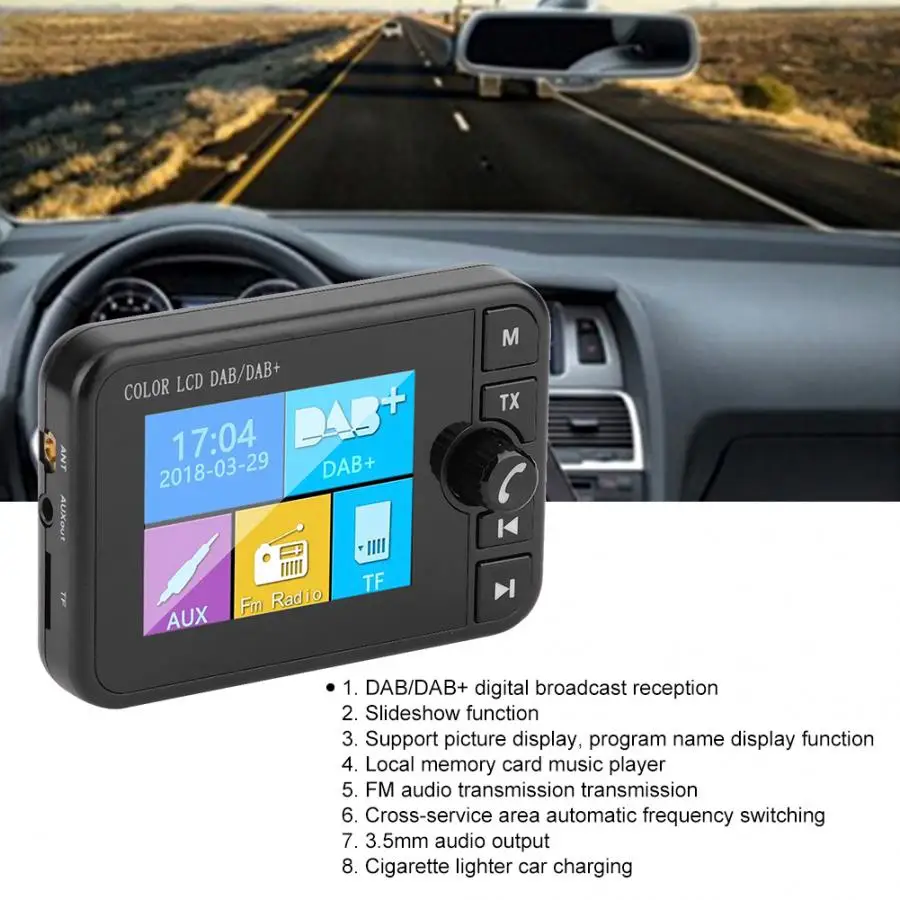 2.4in DAB Автомобильный цифровой радиоприемник Bluetooth с fm-передатчиком AUX BT музыкальный приемник автомобильные аксессуары