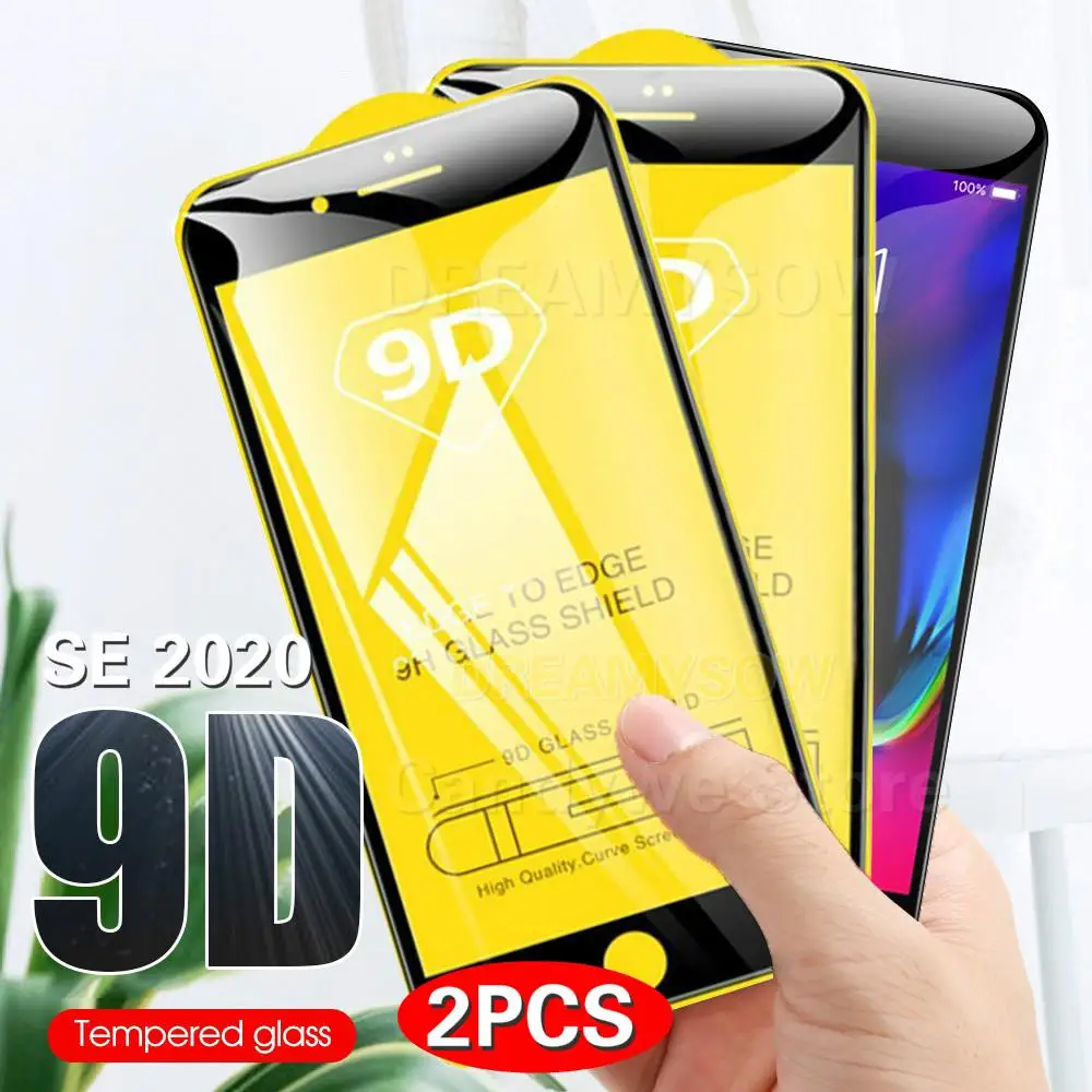 Закаленное стекло с полным покрытием для iPhone SE 2020 Защитное экрана X XR XS 12 11 Pro MAX 7 8 6
