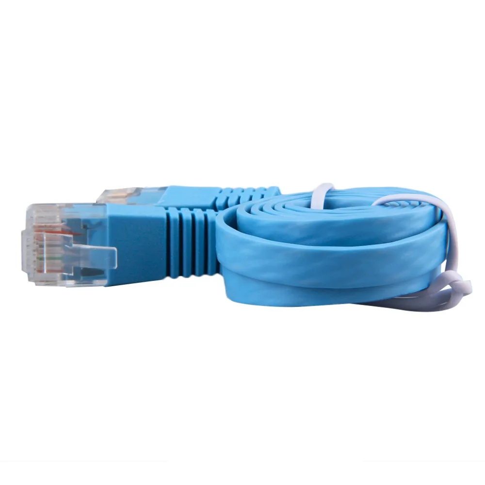 Новейший 1 шт. RJ45 CAT6 8P8C плоский Ethernet Патч Сетевой кабель Lan 1 м кабель синий
