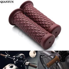 Универсальный мотоцикл 7/" 22 мм Винтаж резиновый руль для мотоцикла для Kawasaki Ninja 500R EX500 650R EX650 ER-6F ER-6N ZX9R