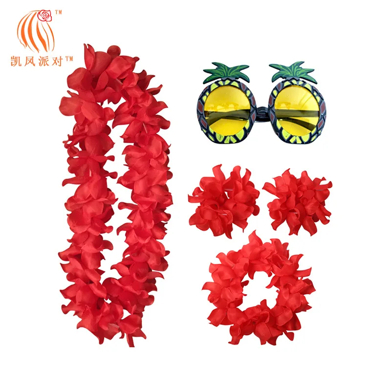 Manufacturers Direct Selling Hawaii Upgrade Extra-large Garland Four-piece Set Holiday Party Pineapple Eyes Set