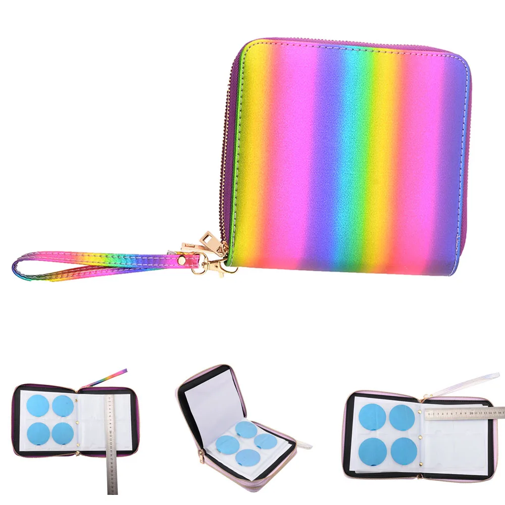120slots Nail Art Stamp Plate Stamping Plates Holder Storage Bag Colorful Simple practical PU Leather Cases Stamp Bag Organizer