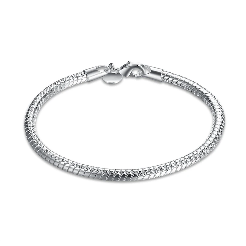 Браслет цепочка DOTEFFIL из серебра 925 пробы с застежкой лобстером 4 мм 20 см|bracelets
