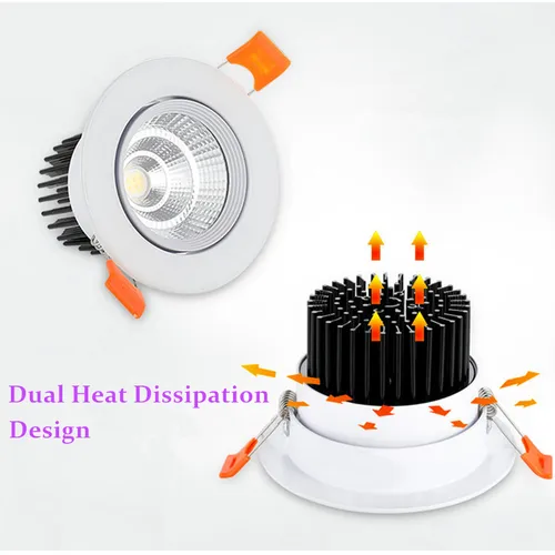 조도 조절식 AC90V-260V LED 다운라이트, 에피스타 칩, COB 매립형 천장 램프, 스포트라이트, 가정용 조명, 5W7W9W12W15W18W20W 2