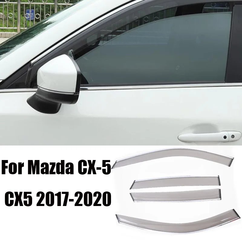 

Для Mazda CX-5 CX5 CX 5 2017-2020, хромированный козырек на окно автомобиля, солнцезащитный козырек, защита от дождя, Защита от Солнца/дождя, аксессуары д...