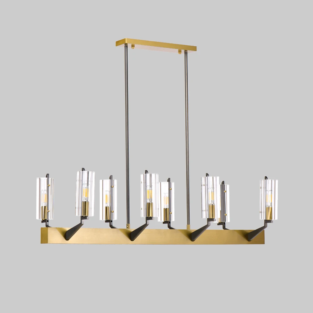nordic design dinning room LED chandeliers glass lamp AC110v 220V gold bar hanging lights