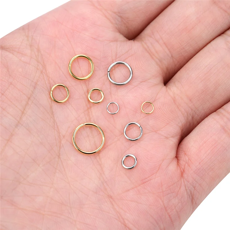 50/100pcs Stainless Steel Open Jump Rings 4/5/6/8/10mm Strong Split Rings Connectors For Necklace Bracelet Jewelry Accessories