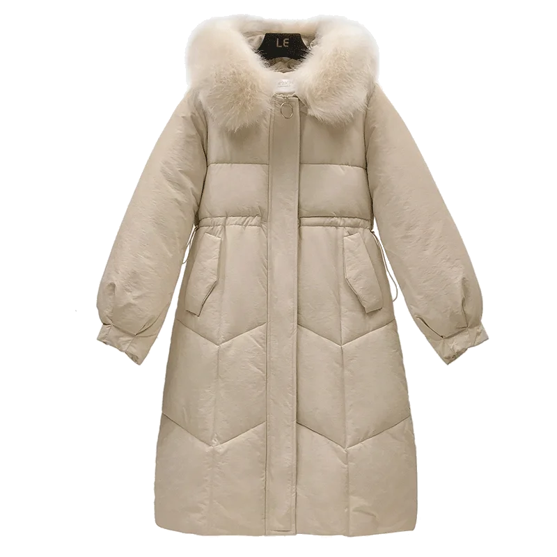 Vrex New Arrival Women clothing Winter Loose Edition Comfortable Cotton-padded clothes Pure color Thermal Long for woman