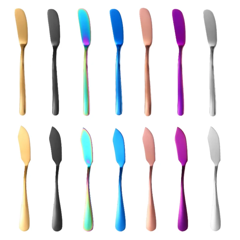 Stainless Steel Butter Knife Kitchen Cheese Knife Dessert Tools Jam Spreader Utensil Cutlery Sharp/Round