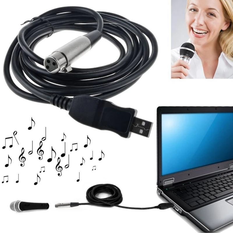 

AABB-3M USB Male to XLR Female Microphone USB MIC Link Cable New