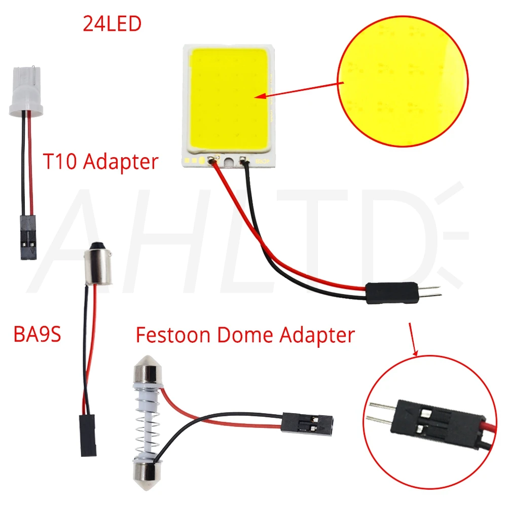 Автомобильные светодиодные лампы T10 C5W Cob 24 36 48SMD белого цвета для чтения, Автомобильные светодиодные лампы для парковки, автомобильные лампы для внутренней панели, светильник с фестоном, яркий светильник для номерного знака