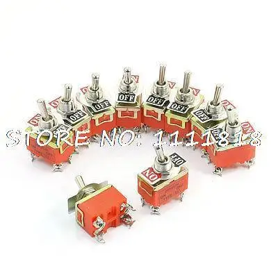 

10 Pcs 4 Screw Terminal DPST Locking ON-OFF Toggle Switch 250V 25A