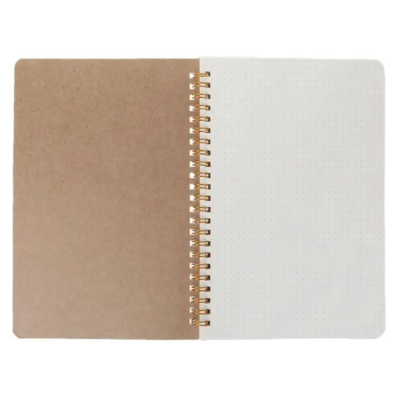 A5 Bullet notebook крафт точка сетка управление временем пустая книга спиральный журнал еженедельная школа планирования офисные принадлежности M5TB - Цвет: Кофе