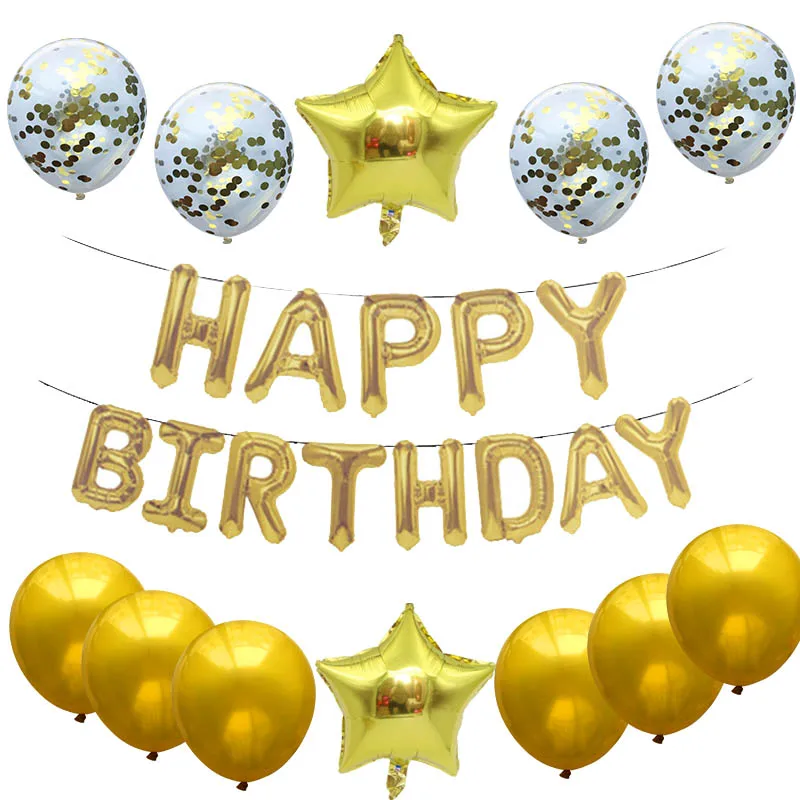 Праздничные надувные шары вечерние украшения для детей/взрослых anniversaire 16 день рождения/50 лет 18 лет/Конфетти Черный