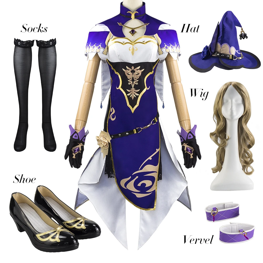 Disfraz de GameGenshin Impact para mujer, Sexy, Reina Lisa, conjunto de  accesorios de ropa, peluca rizada de Anime, sombrero, zapatos de vestir  para niña|Trajes de juego| - AliExpress