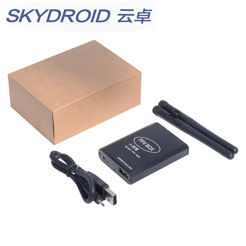 

Black FPV Box 5.8G FUAV OTG Receiver WIFI/Cable Connected for iOS Android Mobile Phone for FPV Aerial photography/Racing Drone