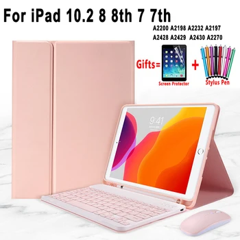 

Keyboard Case for Apple iPad 10.2 2020 8 8th 2019 7 7th A2430 A2270 A2197 A2200 with Pen Slot Bluetooth Mouse Mice Detachable
