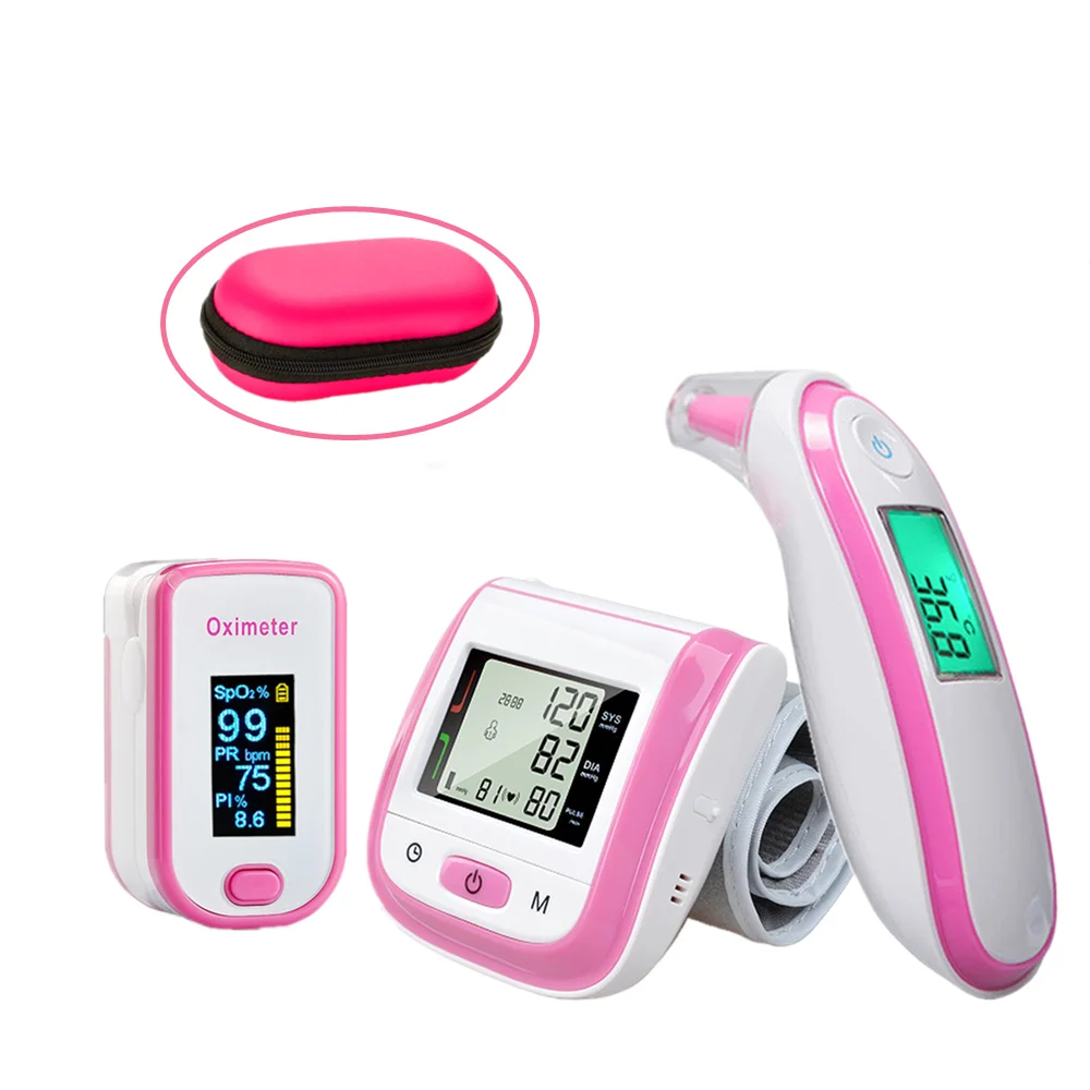 Pink long box Loodom OLED палец пульсоксиметр Детский термометр для контроля кровяного Давление монитор oxmetro de dedo цифровой termometro infravermelh - Цвет: Pink long box