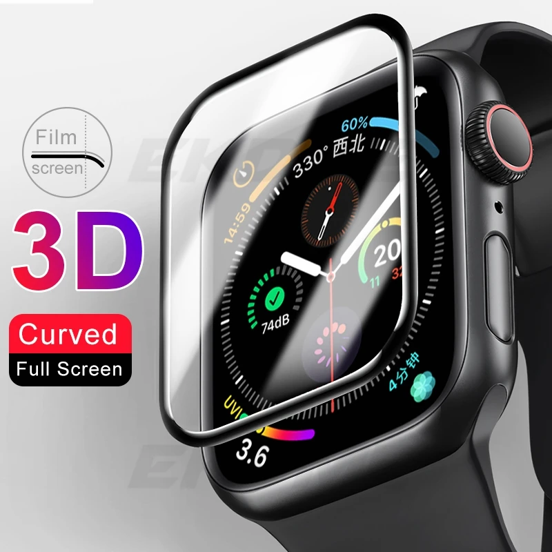 3D полное покрытие Защитная пленка для iWatch 44 мм 40 мм экран анти-падение Водонепроницаемая Защитная пленка для Apple Watch 5 стекло