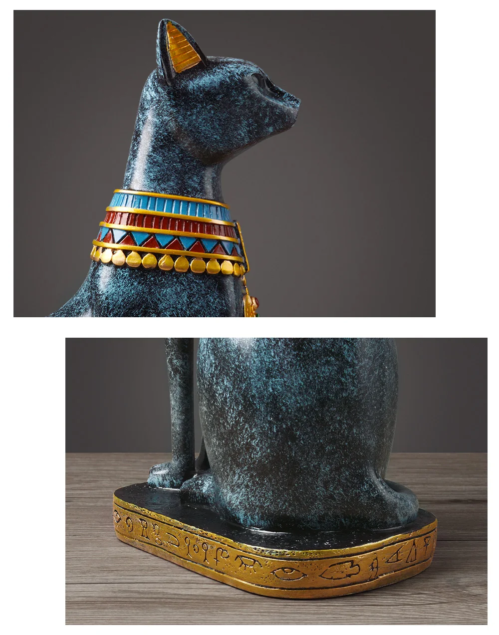 Resin Art Egyptian Cat Sculpture Home Decor Bedroom Desktop Bar Decor Accessories Vintage Crafts Figurine Decor Home Accessories