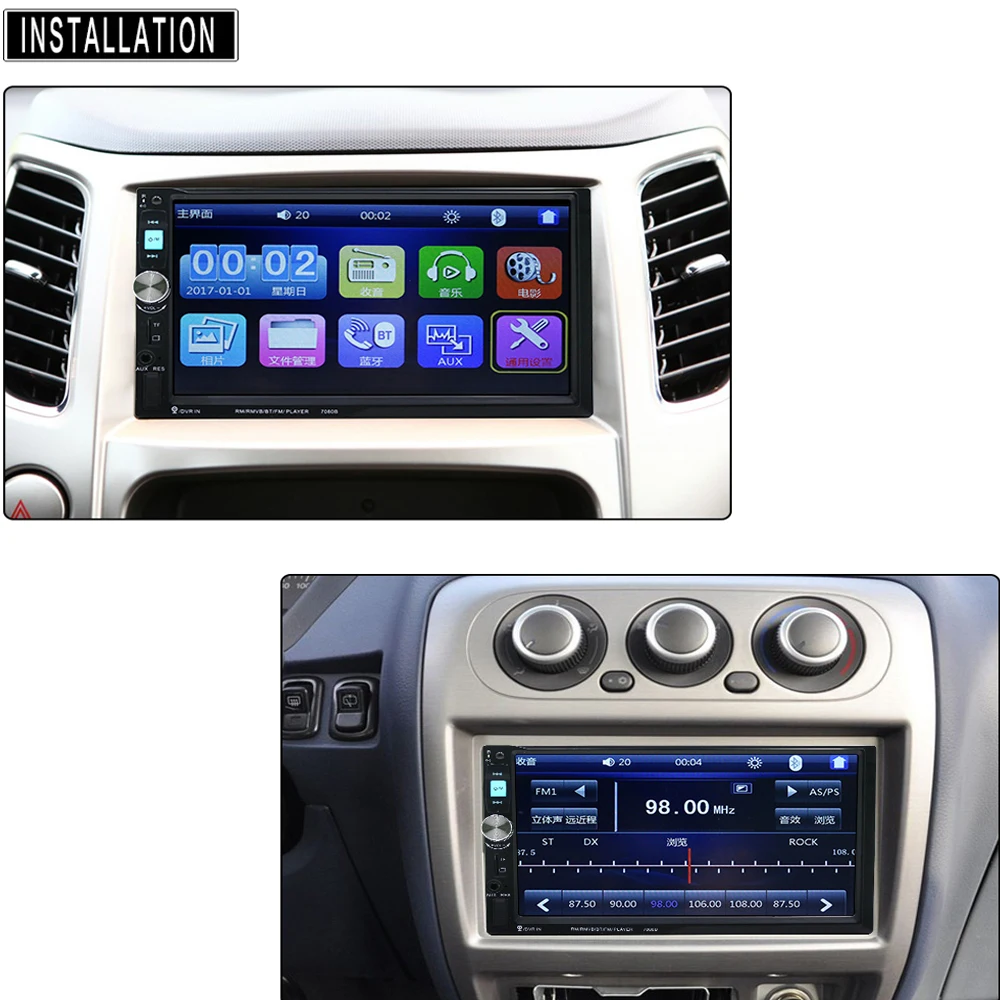 LeeKooLuu 2din Автомагнитола Bluetooth " HD плеер Автомобильный Аудио Автомобильный мультимедийный плеер для VW Kia аудио радио Coche