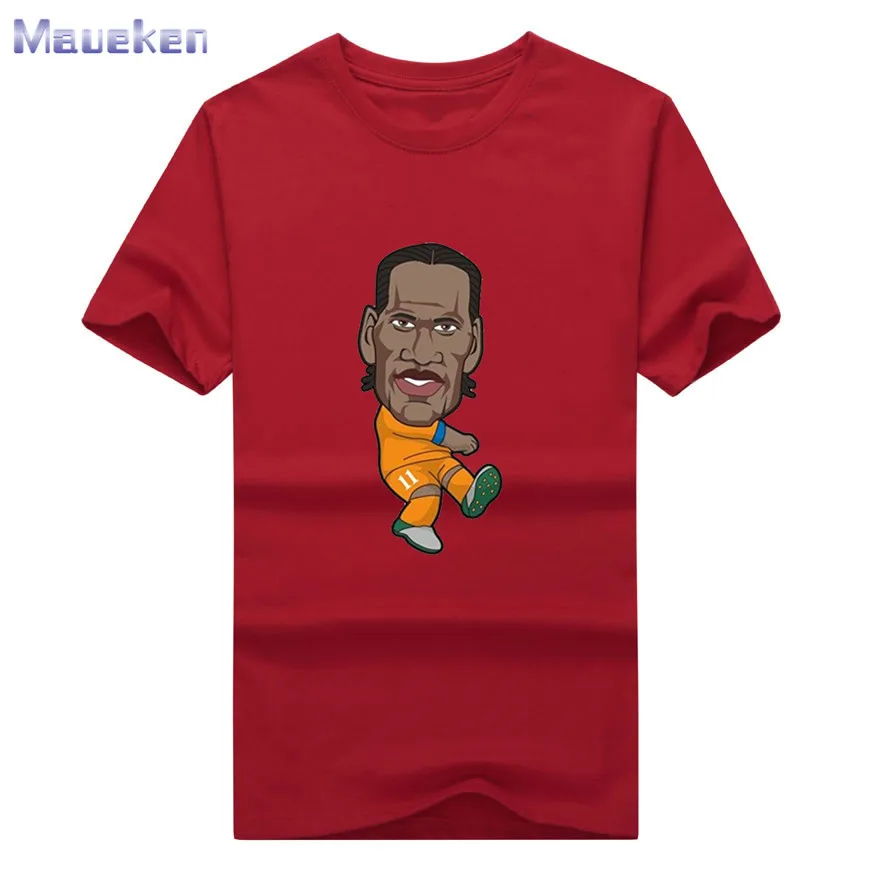 Didier Drogba мультяшная футболка мужская хлопок для поклонников цвета слоновой кости подарок 0311-25
