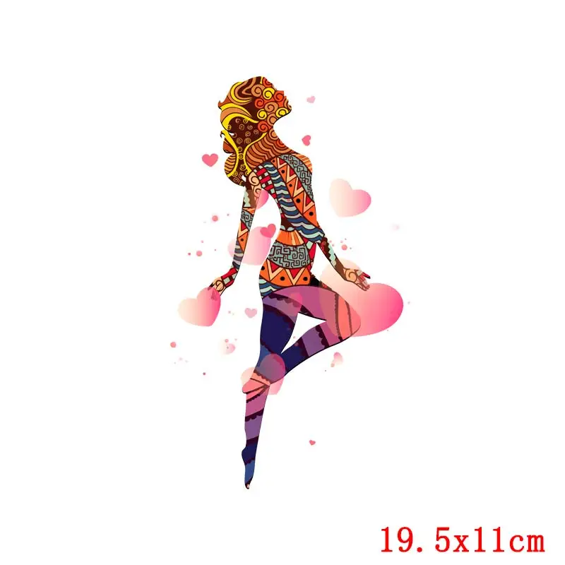 Prajna для танцующей девушки, железные переводные наклейки для одежды, термовиниловые пластыри с теплопередачей для одежды, аппликация в полоску, сделай сам - Цвет: Антикварная бронза