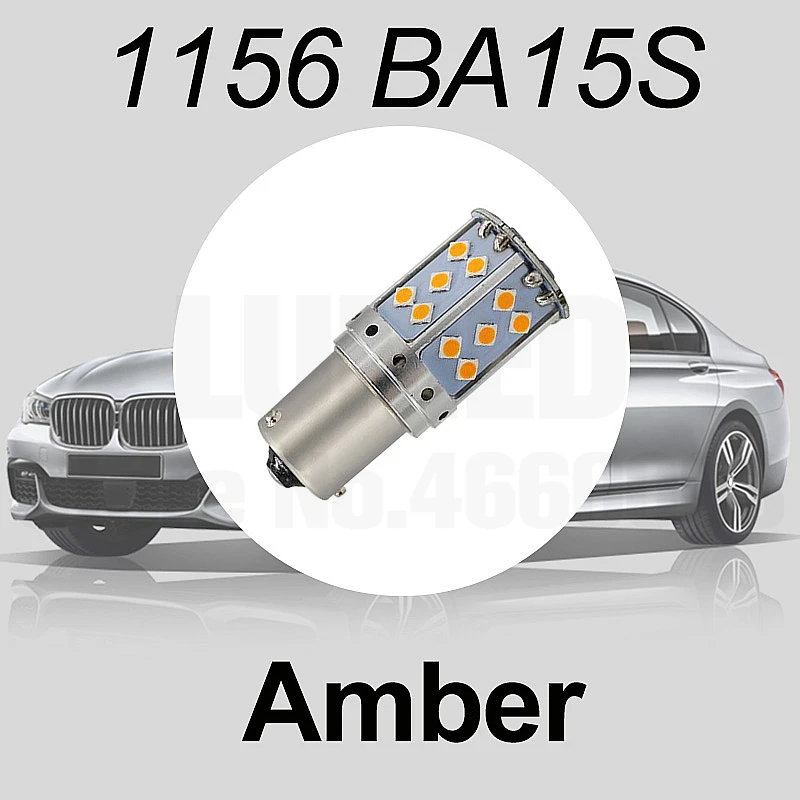 100x1156 BA15S P21W Автомобильный светодиодный светильник 7440 T20 3030 35 smd Canbus Нет ошибок для Поворотная сигнальная лампа AC/DC 12V - Испускаемый цвет: BA15S Amber