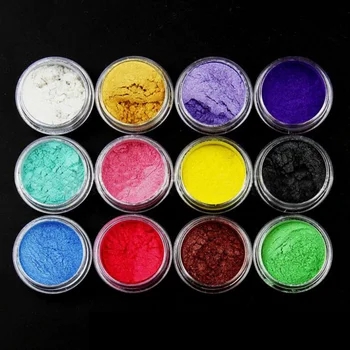 

12pcs Mixed Colors Colorant Pigments Natural Mica Pearl Powder for DIY Nail Art Craft Projects For Slime Bottle Making Supplies