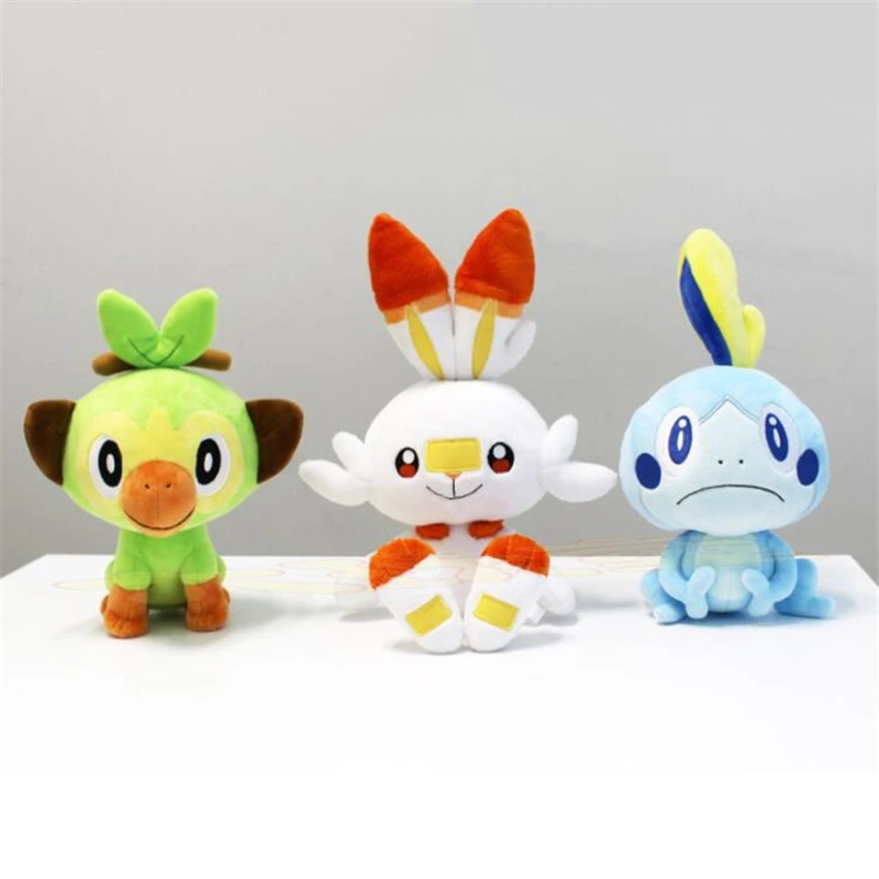 10 шт./лот 20 см Sobble Scorbunny Grookey мультфильм Плюшевые коллекционные игрушки для детей Рождественский подарок коготь машина кукла
