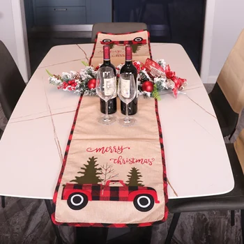 

1PCS Christmas Table Runner Merry Christmas Decoration Cloth Placemat For Kitchen Decoration Dinner Party Gifts 3 2
