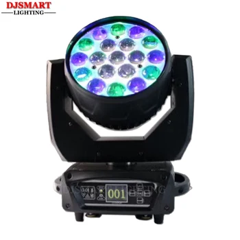 

2pcs/lot 19x15W RGBW 4in1 LED Moving Head Zoom Wash Light Circle control Lyre Beam Disco Led Light Auto DMX Music mode